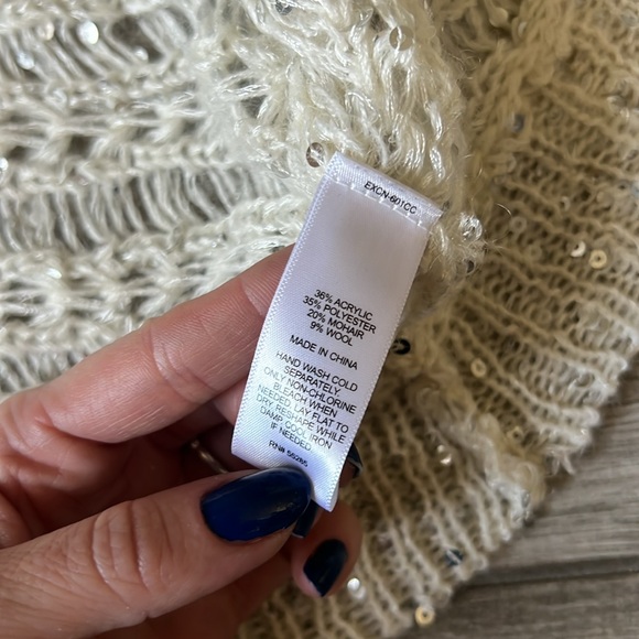 Express White w/sequin Shrug Size Medium NWOT - Picture 7 of 9